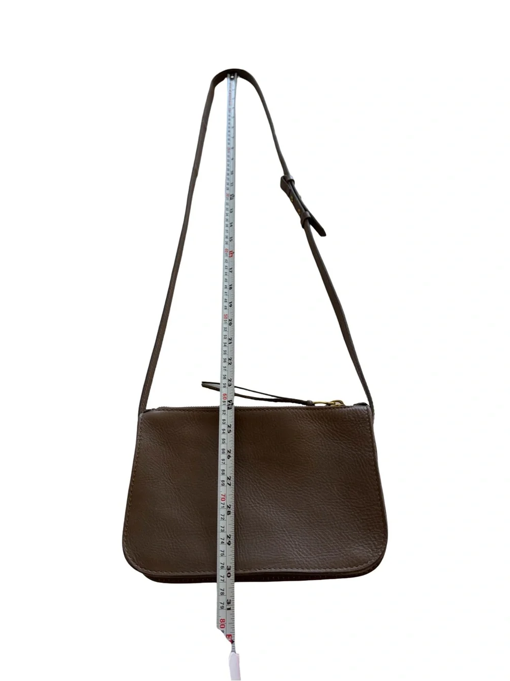 Madewell Olive Green The Simple Leather Zip Top Crossbody Bag  Purse